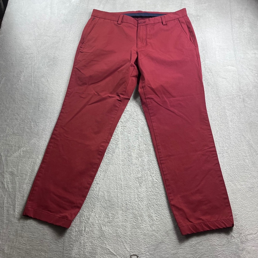 Vineyard Vines On-The-Go Pant Mens 34x30 Red Stretch Chino Performance Trousers